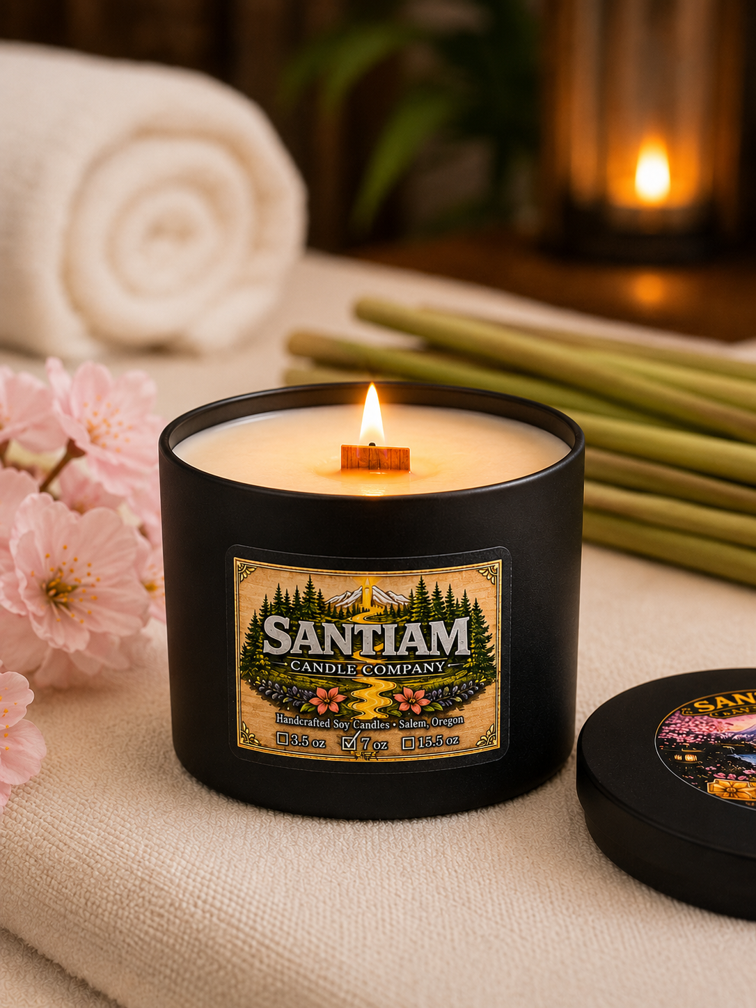 Japanese Cherry Blossom & Lemongrass | 7 oz Handcrafted Soy Candle