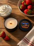 Strawberries & Whipped Cream | 7 oz Tin | Handcrafted Soy Candle