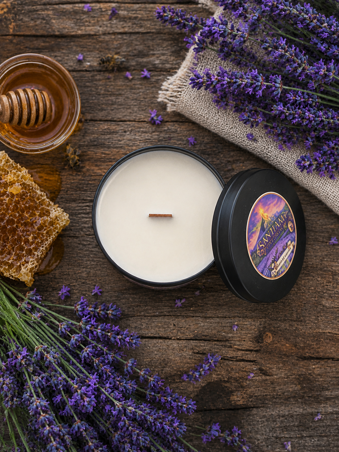 Honey & Lavender | 7 oz Tin | Handcrafted Soy Candle