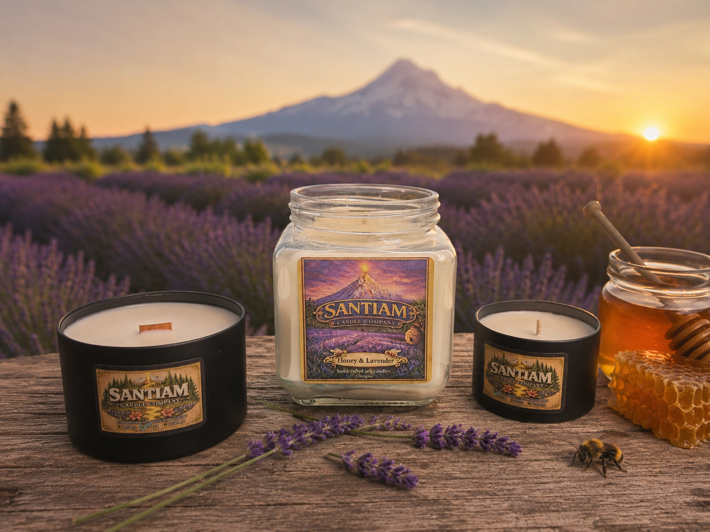 Honey & Lavender | 15.5 oz Jar | Handcrafted Soy Candle