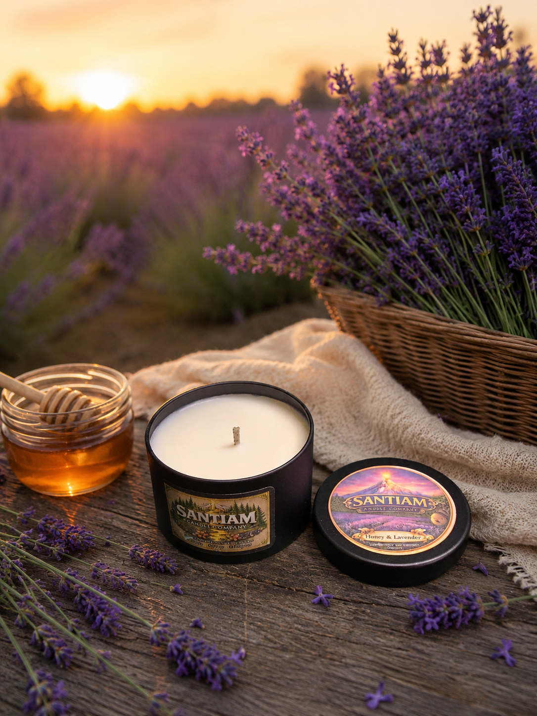 Honey & Lavender | 3.5 oz Tin | Handcrafted Soy Candle