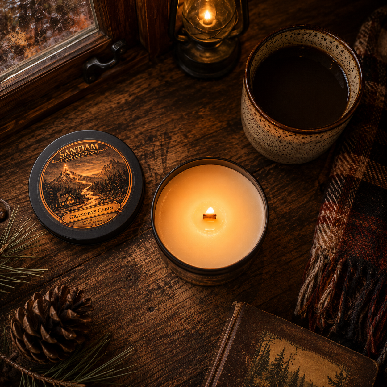 Grandpa's Cabin | 7 oz Tin | Handcrafted Soy Candle