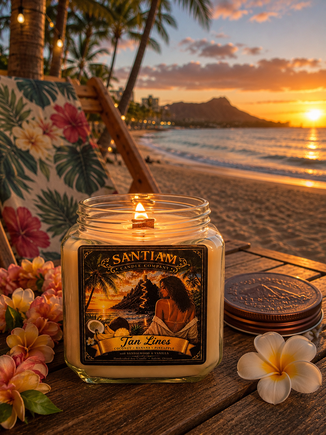 Tan Lines | 15.5 oz Jar | Handcrafted Soy Candle